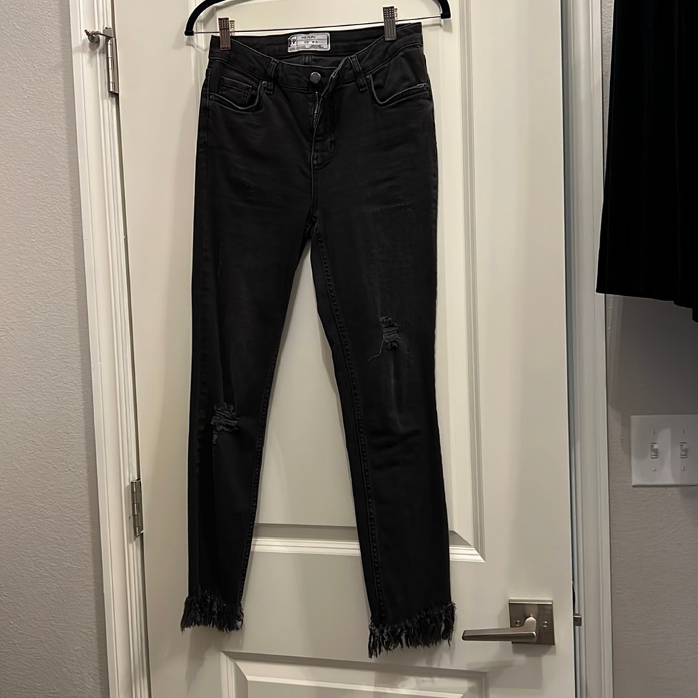 Free people distressed washed black jeans